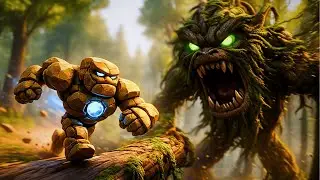 Blue heart GOLEM VS Jungle Monster | AI story
