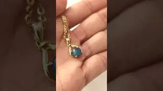 Solid Australian Black Opal Diamond 18ct Gold Necklace Pendant #opal #opaljewellery #australianopal