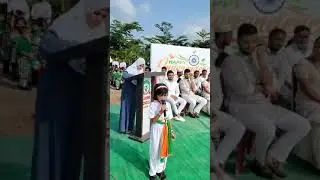 Diamond school Savda A girl from 2nd STD gave a speech about the independence of India #diamond