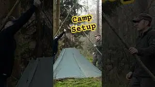 Camp setup on a #bushcraft #camping trip 🪓🌲⛺️🔥 #wildcamping #shelter #nordicwolf