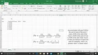 Present Value and Future of Mixed Stream using Excel