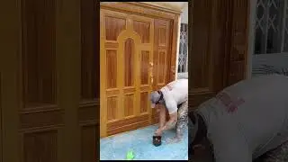 Dise&ntilde;o y construcci&oacute;n en metal #pintado estil&oacute; #madera en puerta de #metal