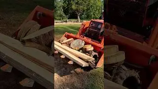 New Tractor Attachment Doubles Our Productivity Here On The Farm ! #shorts #wood #tree