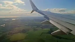 Ryanair 737-800 approach and landing at Cork Airport.