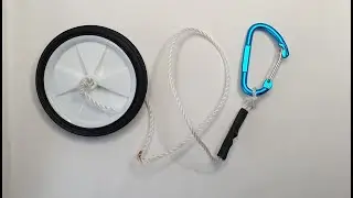DIY beach volleyball anchor using plastic wheel (no drilling required)