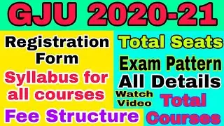 GJU Hisar Admission 2020||application form||syllabus||total seats||