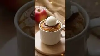 2-Minute Apple Mug Cake | Cozy & Relaxing Dessert Video 🍯✨ #relax #mugcake #dessert #calm #fall