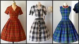 Beautiful Plaid Print Short Frock designs ideas