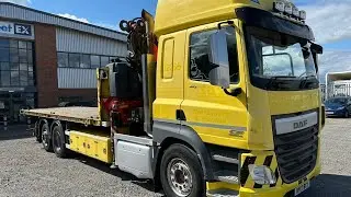DAF CF450 26/44 TONNE 6X2 DRAWBAR SPEC FLATBED CRANE 2017 - HV17 RXY
