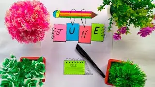 Easy and Unique Front Page Design:  June🎀 #shorts #nhuandaocalligraphy #frontpage