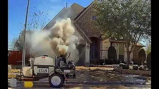 My trailer-mounted hot water pressure washer is starting to produce black smoke