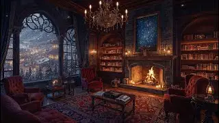 Velaris Cozy Fireplace & Blizzard | City of Starlight Ambience for Study, Sleep and Work