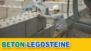Lagerbox-Einrichtung mit Beton-Legosteinen