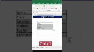 Excel Shortcut Trick- How to Insert Dot Lines😛 #excel #msexcel #eleganceacademy #ytshorts #shorts