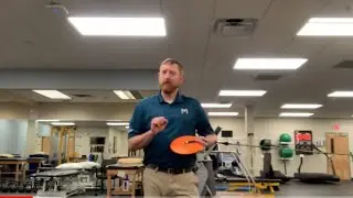 Disc golf shoulder strength using pro pull.