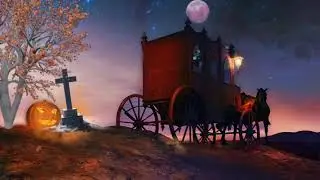 1hr  💀 Halloween Sleepy Hollow 🎃 Ambience , Wind & Forest ASMR Sounds, Spooky Atmosphere