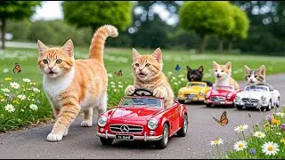 Mama Cat Works Hard at Ice Cream Shop to Buy New Car Toy For Ginger Kitten Heartwarming Story 🐾💙🐱