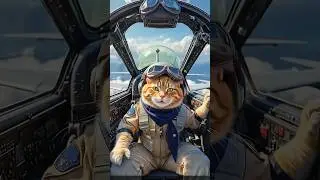 Top Gun Cat 🐾 Takes Flight | Funniest Pilot Ever! #shorts #cat