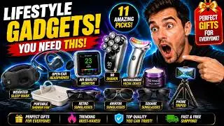 Lifestyle Gadgets Sleep Mask, Open-Ear Headphones, Air Quality Monitor, Tripod, Grooming Skincare