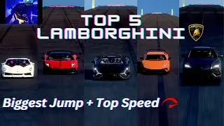 Lamborghini Mega Jump On Biggest Ramp + Top Speed - Forza Horizon 5 | Steering Wheel + Shifter