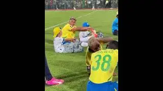 Lucas Ribeiro X Shalulile X Allende cool down exercises💛✨ #mamelodisundowns #dstvpremiership