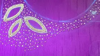 Simple Aari Work Design | Aari Work Blouse Design | Online Class Tamil Shobana's Needle Studio 
