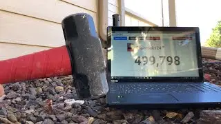 SMASHING THIS LAPTOP AT 500K SUBS - LIVE