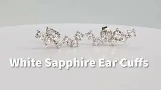 White Sapphire Ear Cuffs Earrings #whitesapphire #singaporejewellery #naturalgems