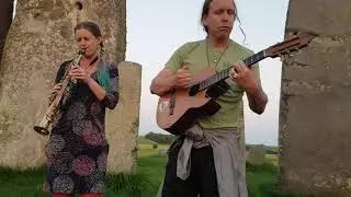 Impromptu music jam at Stonehenge Stone Circle. Wonderful accoustics within the inner circle.