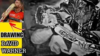 DRAWING DAVID WARNER | SUNRISERS HYDERABAD CAPTAIN 😎🤙| ART IS CREATION