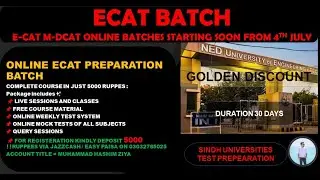 ONLINE ECAT PREPARATION BATCH | ONLINE PHYSICS-MATHS-CHEMISTRY-ENGLISH BATCH | ONLINE ECAT BATCH |