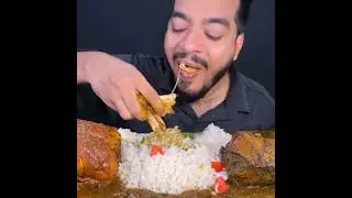 ASMR: EATING SPICY CHICKEN CURRY 🔥 BASMATI RICE || #shorts #mukbangn #asmreating #mukbangasmr #asmr