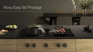 Novy Easy Prestige, plaque de cuisson avec hotte int&eacute;gr&eacute;e &agrave; boutons rotatifs