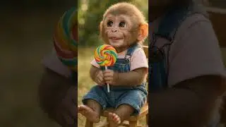 Baby Monkey&rsquo;s First Lollipop! 🍭