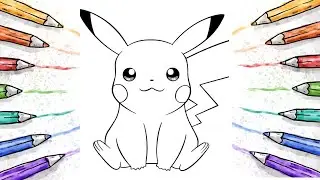 Coloring Pikachu Pokemon| Training video | Drawing for kids