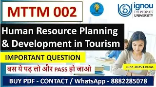 IGNOU MTTM-002 | Human Resource Planning & Development in Tourism | Important Questions & Exam Guide