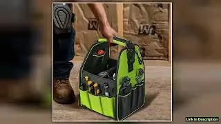 Jakah Open Tool Bag Tool Tote with Adjustable Straps and Waterproof Base Tool Storage Bags for Men