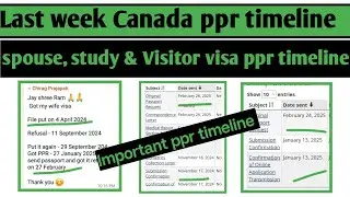 Last week important ppr timeline| Today's ppr request timeline canada | Latest Canada PPR