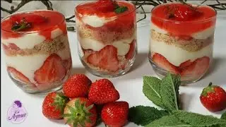 Blitzschnelle 2 verschiedene Magnolia Dessert mit Erdbeeren und Butterkekse I strawberry dessert