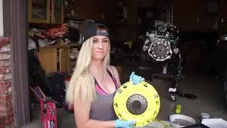 European car specialist beautiful and sexy mechanic