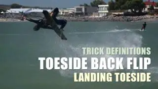Toeside Back Flip Landing Toeside - Kitesurfing Trick Definition