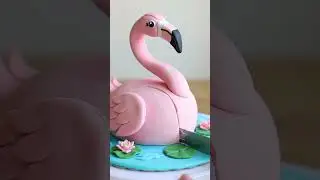 ASMR - Flamingo Cake Cutting. #flamingo #cake #cuttingcake #trending #viral #youtubeshorts #cute
