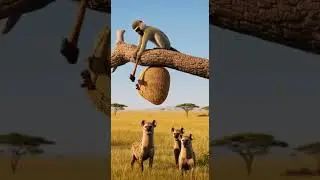 Monkey Drops Giant Beehive On Hungry Hyenas