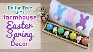 Farmhouse Style Easter Spring Decor - Dollar Tree DIY - Quick, Easy, Inexpensive