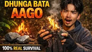 Stone Ra Jhulo Ghas Bata Aago Balne Tarika | Primitive Fire Making | Survival Skills Nepal