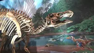 Huge Hadrosaur Dinosaur Skeleton