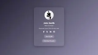 Glassmorphism Profile Card | HTML & CSS Only | Easy Profile Card for Beginners