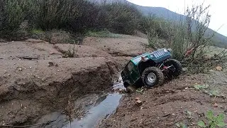 Rc mud run to the pond in my Axial scx10.3 in Southern California part one