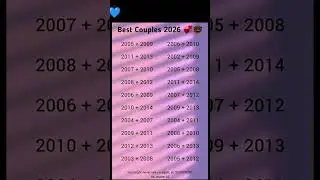 Best Birth Year Couples 2026 💞🫣