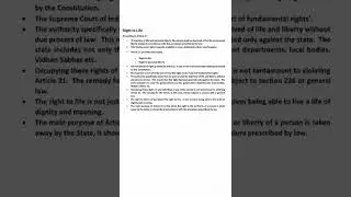 Article 21 | Right to life | Indian constitution | #article21 #shorts #bharadvajalegalclasses